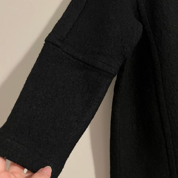 MADEWELL Structured Sweater Black Wool Leather Trim Size XXS - Picture 9 of 12